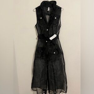 Live 4 Truth Black Buttoned Sheath Midi Dress